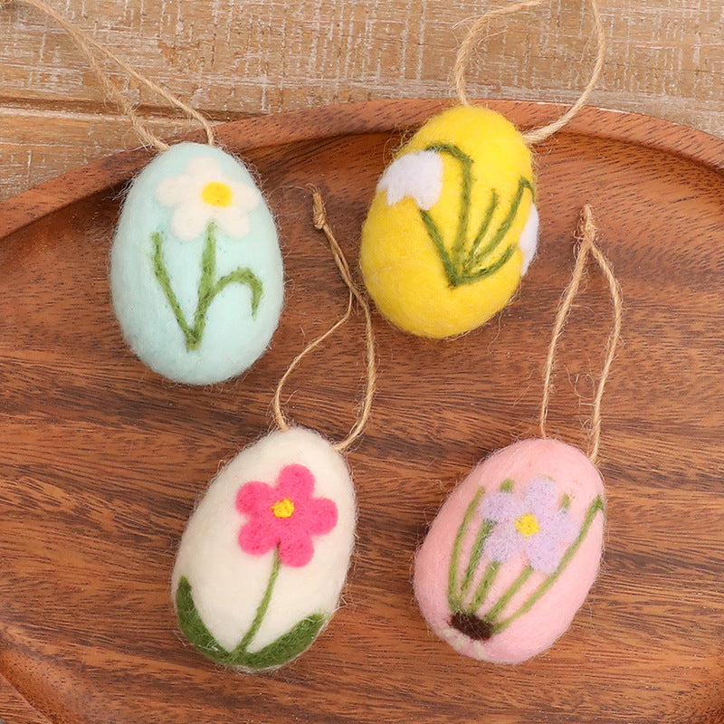 Wholesale Easter Egg Simulation Wool Felt Foam Egg DIY Decoration Easter Decoration